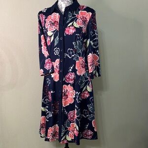 Rabbit Rabbit Rabbit Navy Floral Long Sleeve Dress
